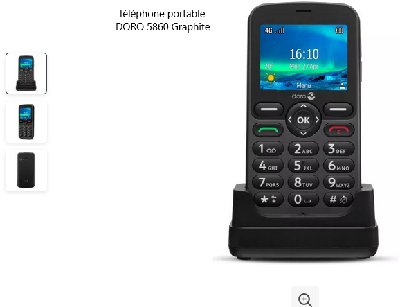 Téléphone portable Doro 5860 Graphite - Choix Intelligent
